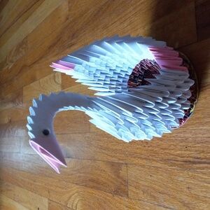 White Swan origami planter
